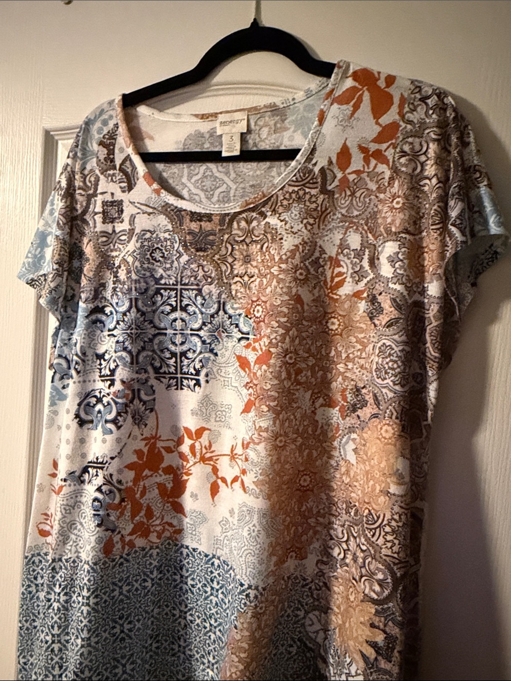 Zenergy by Chico's | Mixed Print Short Sleeve Women’s Top